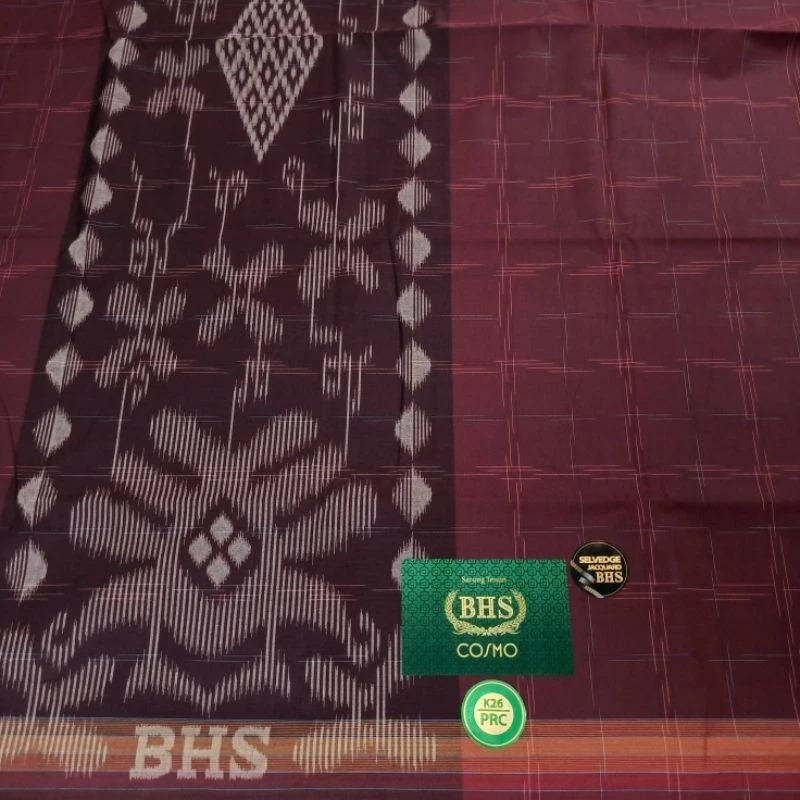 SARUNG BHS COSMO GOLD K26 PRC 5 MERAH HATI SELVEDGE JACQUARD