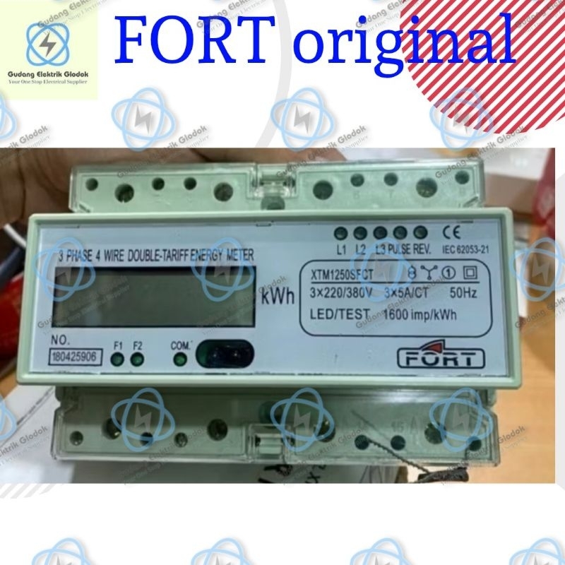 KWH METER DIGITAL 3 PHASE DOUBLE TARIF BY CT, XTM1250SFCT - FORT