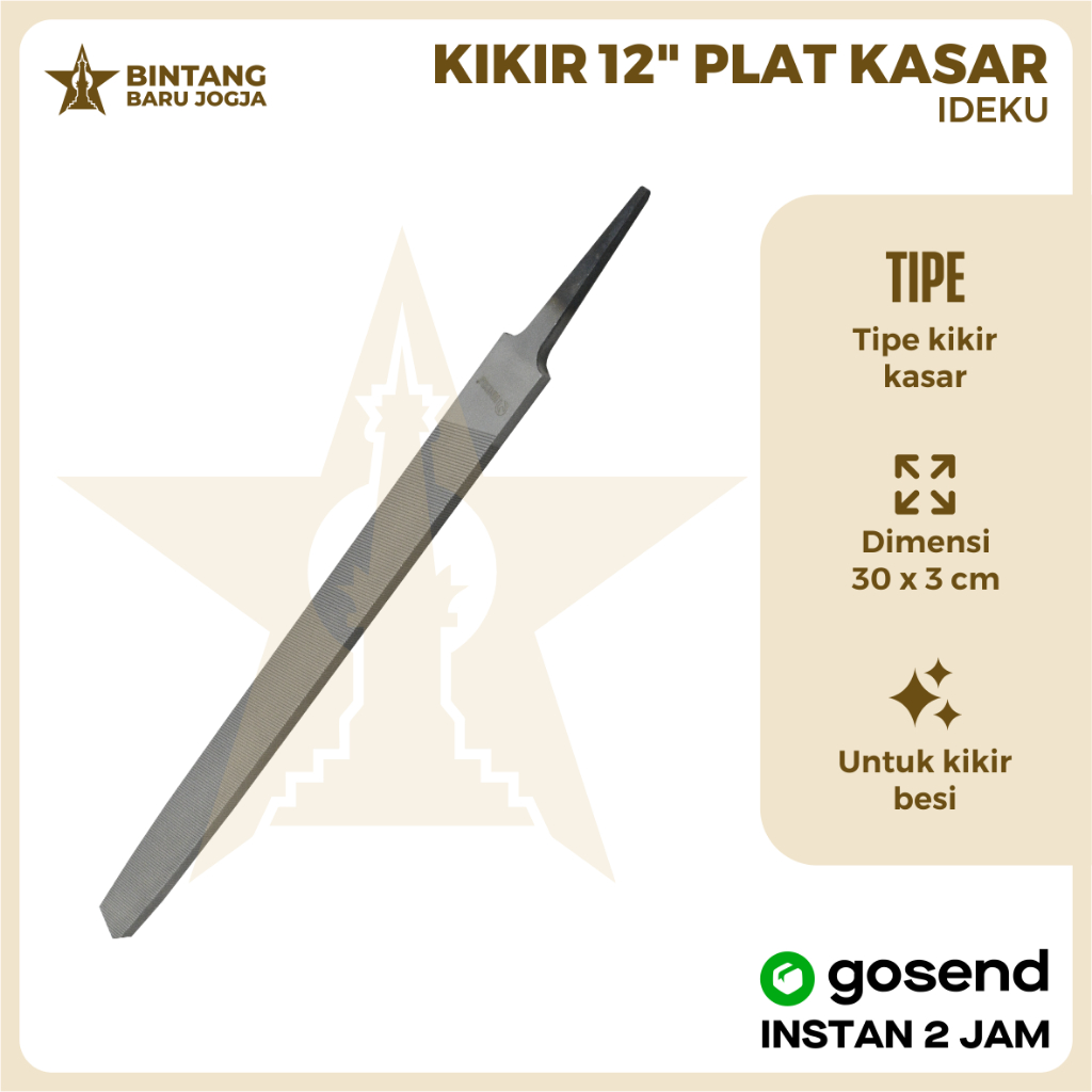 Kikir Besi Plat/Kikir Plat Gepeng 12"
