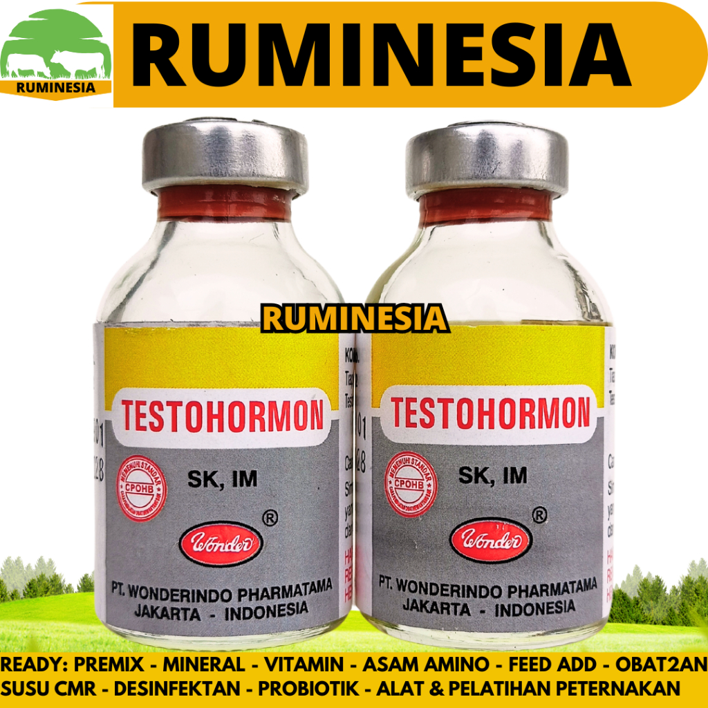 TESTOHORMON 20ML WONDER - Hormon Tingkatkan Reproduksi Hewan Jantan Betina Wonder