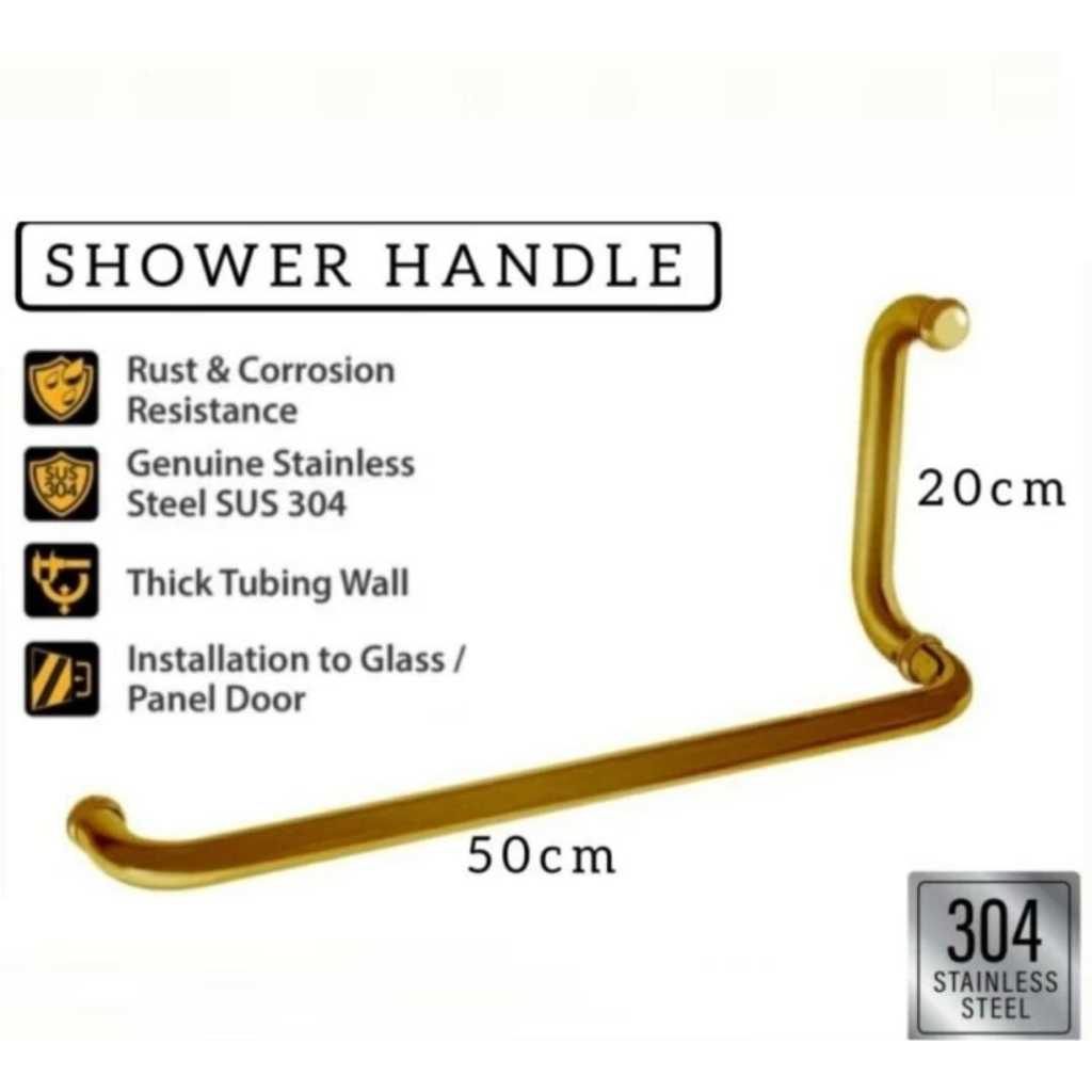 HANDLE SHOWER GOLD PULL HANDLE GOLD GAGANG PINTU KACA KAMAR MANDI GOLD