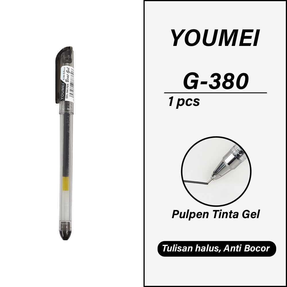 

BOBOMART 1 PC Youmei Elite Pen Gel G-380 0.5mm | Pulpen Gel Tinta Lancar Sekolah & Kantor