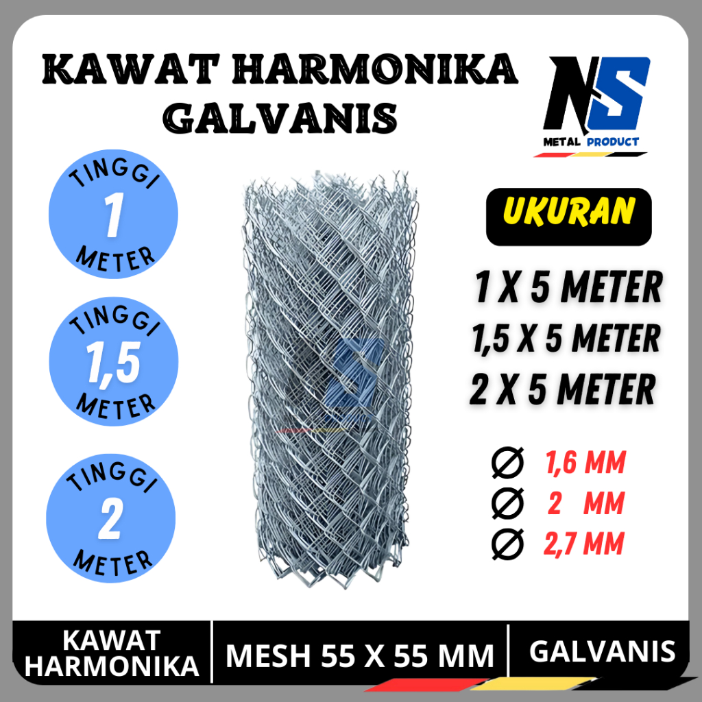 KAWAT HARMONIKA GALVANIS TEBAL 2 MM PANJANG 10 METER BEST QUALITY