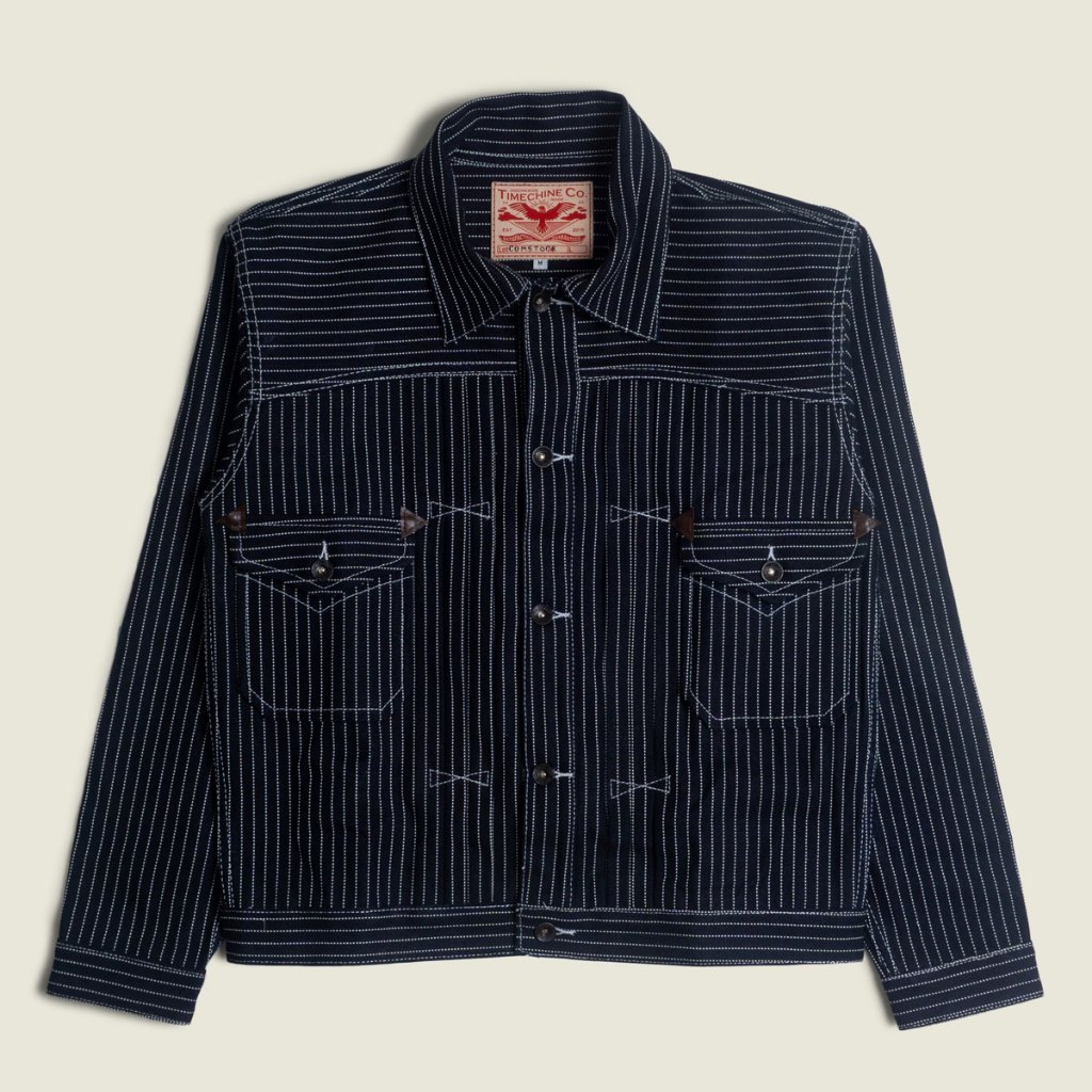 Comstock Jacket - 14oz Indigo-Striped Duck