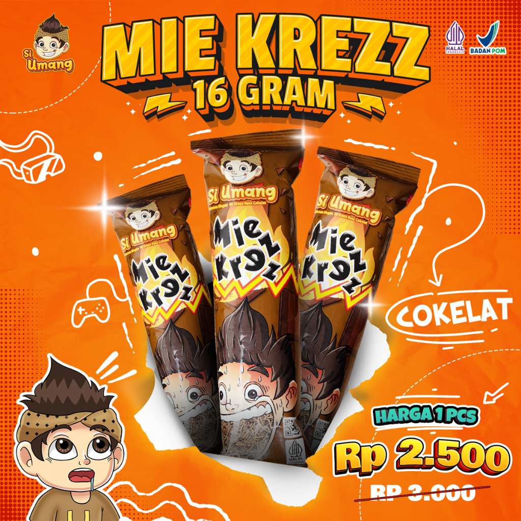 

Si Umang Mie Krezz Cemilan Mie Lidi 16 gram Premium High Quality