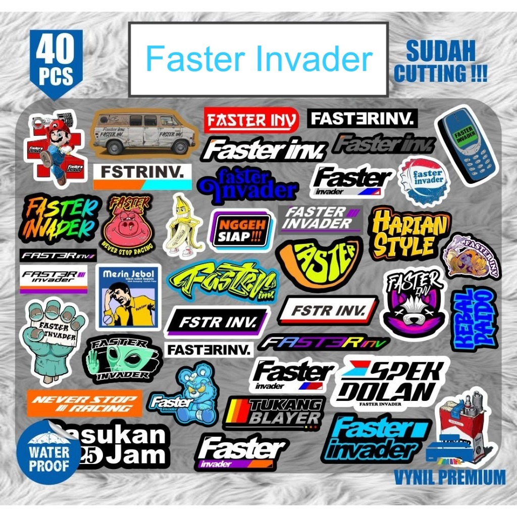 

STICKER STIKER PAKET FASTER INV ISI 40 PCS KEREN SUDAH CUTTING