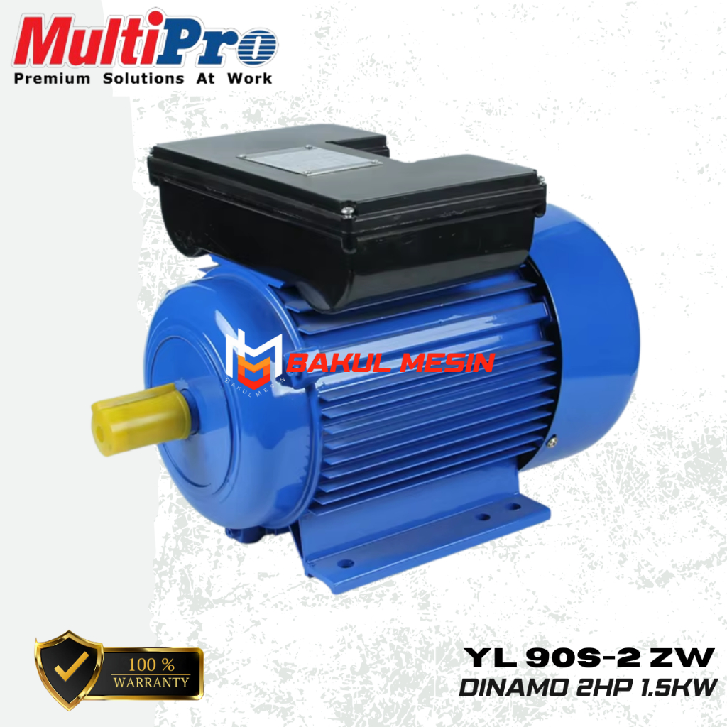 Multipro Dinamo YL90S-2-ZW 2HP 1 Phase 2800 Rpm Elektro Motor YL 90S 2 ZW