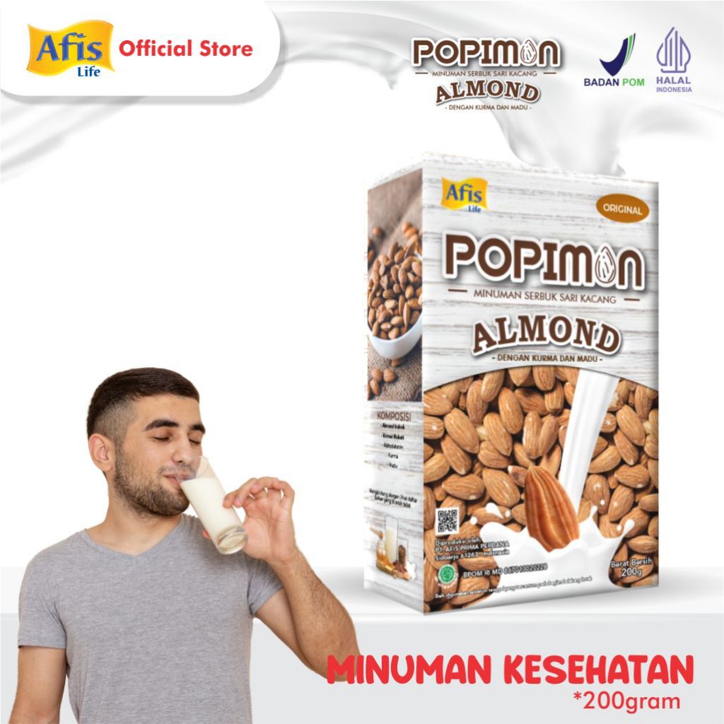 

Afis Popimon Sari Bubuk Almond 200g - Susu Kesehatan - Susu Program