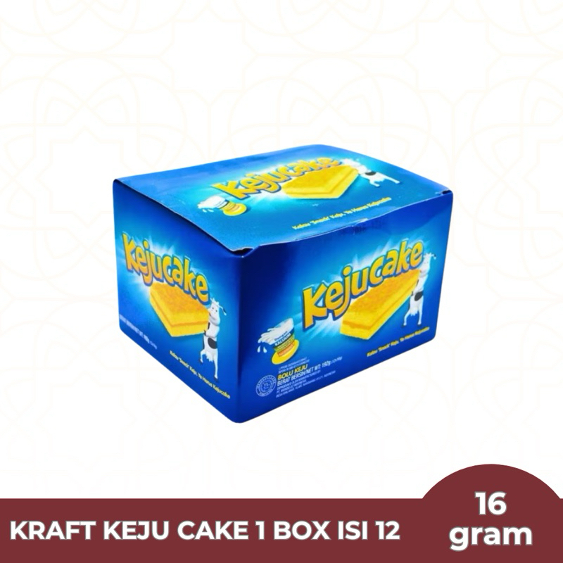 

Kraft Keju Cake Bolu Box 12x16g, kue bolu lembut dengan taburan keju di