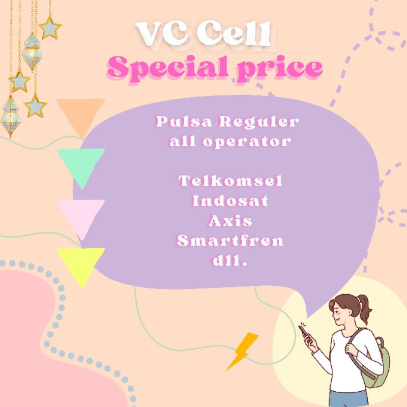 Pulsa Reguler all operator/telkomsel/indosat/smartfren/axis/paket data/top up/voucher data