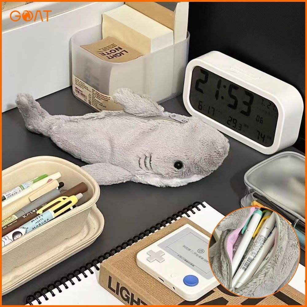 

[Ready✅COD]Kotak Pensil Boneka Bulu Lucu SHARK Edition Gwiyeo Pencil Case Stationery Bag Kawaii Doll