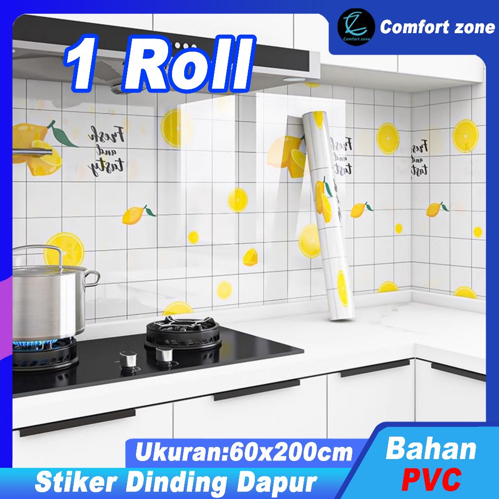 【Comfort Zone】Sticker Wallpaper Meja Dinding Dekorasi Dapur & 60cm*200cm 1 Roll Motif Marmer Anti Mi
