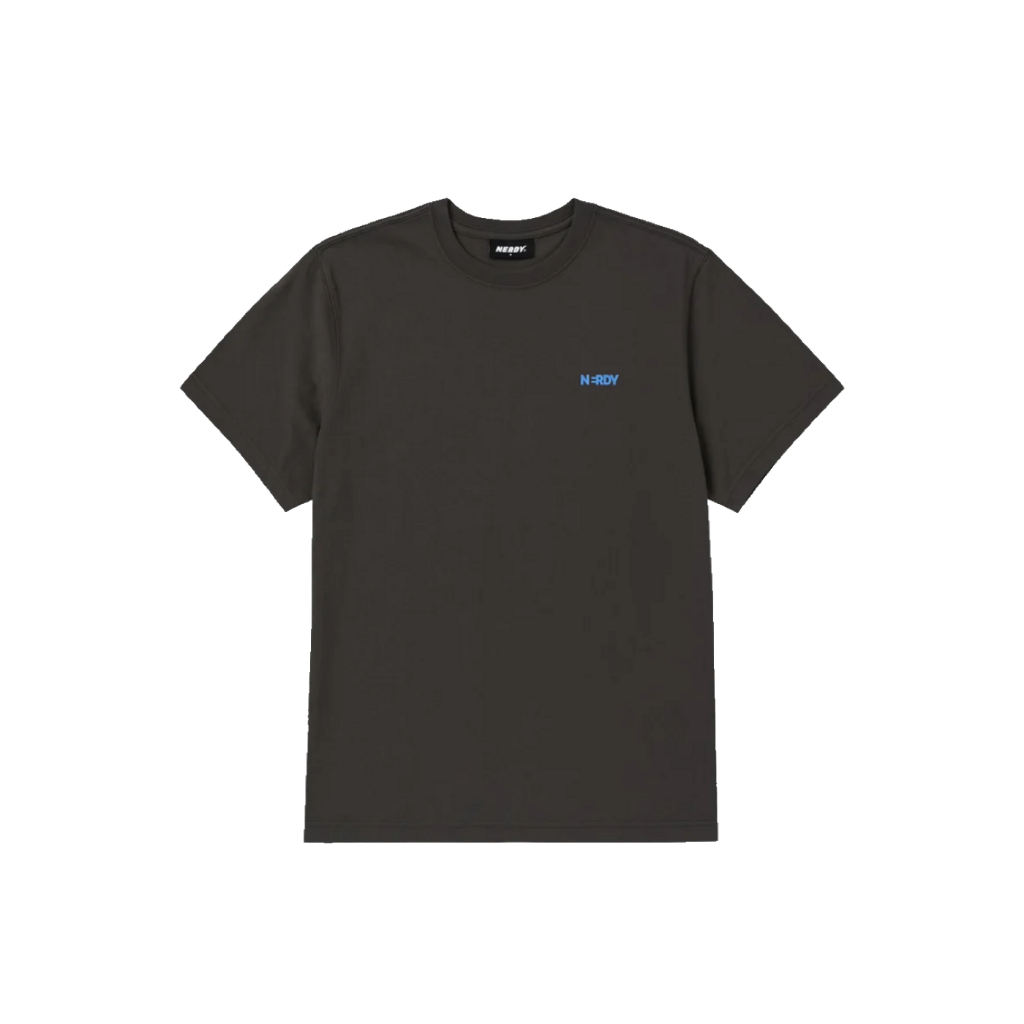 Nerdy Blank Bold Logo Short Sleeve T-Shirt Charcoal