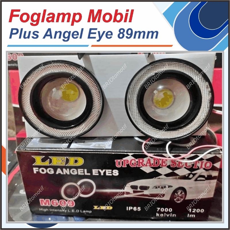 LAMPU FOGLAMP ANGEL EYE KABUT PROJI LED MOBIL TEMBAK PROJEKTOR 89 MM 89MM 2 MODE AVANZA XENIA JAZZ B