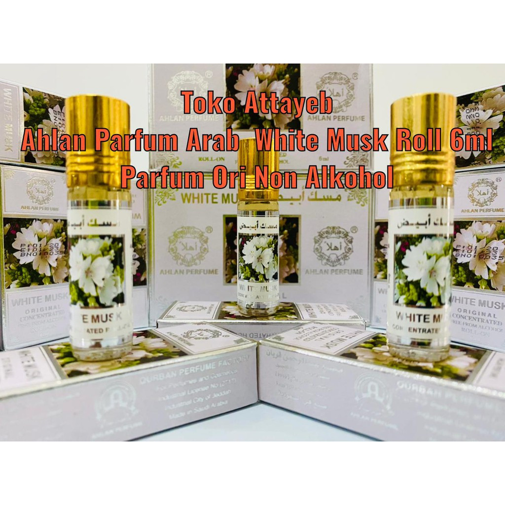 Ahlan Parfum Arab  White Musk Roll 6ml Parfum Ori Non Alkohol