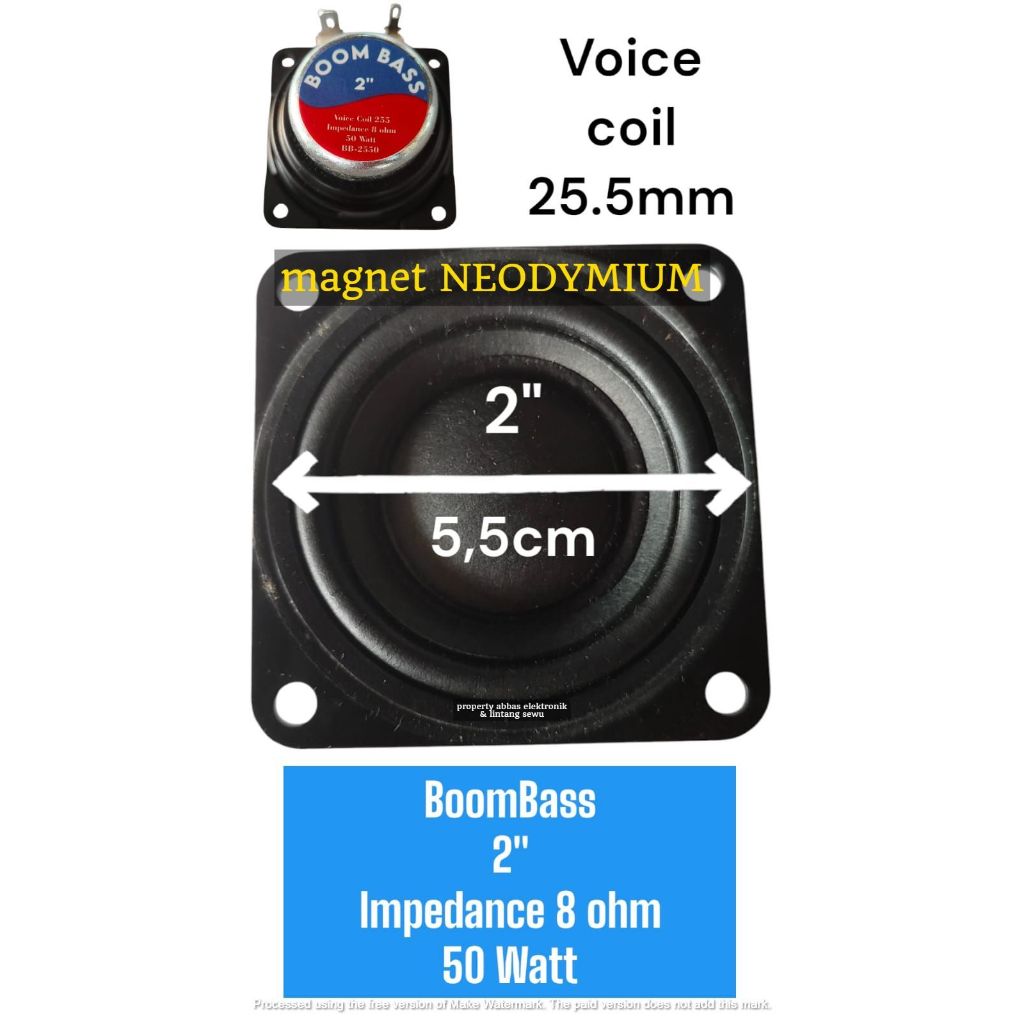 OK speaker woofer 2" bass BOOMBASS 50 watt NEODYMIUM speaker 2 inchi 2inchi 50watt speaker bass