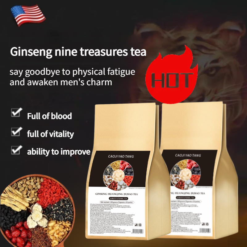 

IN STOCK + LOCAL SHIPPING Men's Vitality Tea RAMADAN SALE Health Ginseng Tea Mulberry, Red Date, Polygonatum, And Goji Berry Tea Boost Energy And Recover Quickly