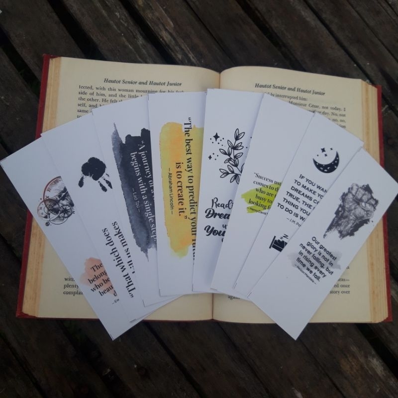 

[23 PCS] Bookmark Quotes Motivasi Polos Simple Penanda Buku Elegan-Pembatas Buku Motivasi Quotes