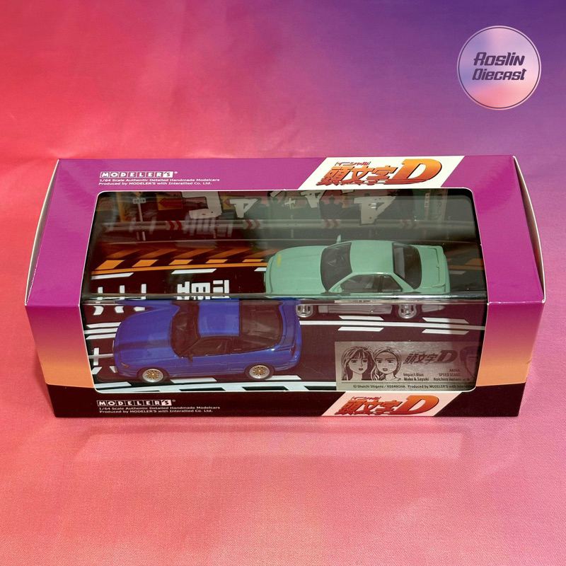 Diecast 1:64 Modelers Initial D impact Blue Mako and Sayuki Nissan Sileighty 180sx Akina Speed Stars