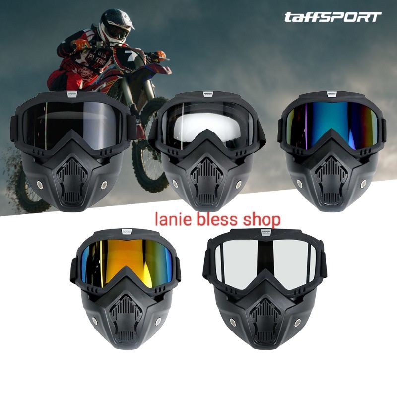 kacamata motorcross ATV kacamata masker touring helm klasik retro-google mask-masker full face pelin