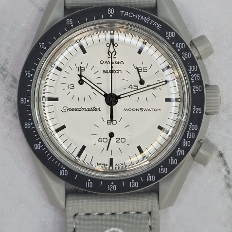 Jam Tangan Swatch x OMG 1996 Nasa Tali Velcro 40mm Clone Quality