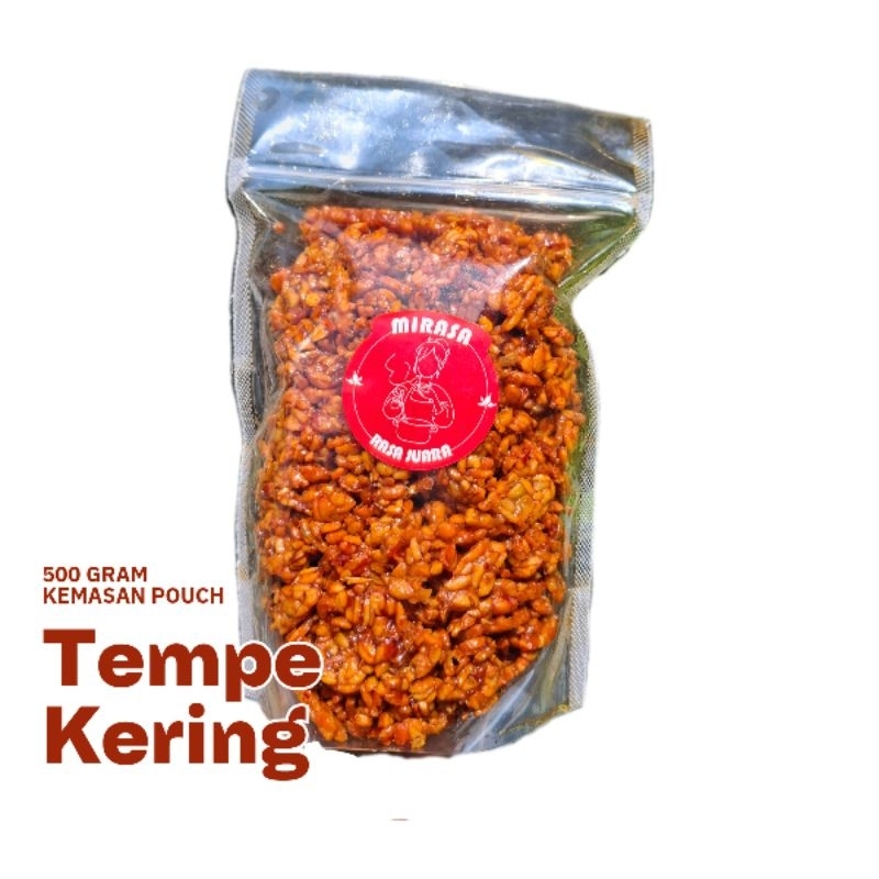 

Tempe Kering 500 Gram Kemasan Pouch Manis Gurih Kriuk Enak