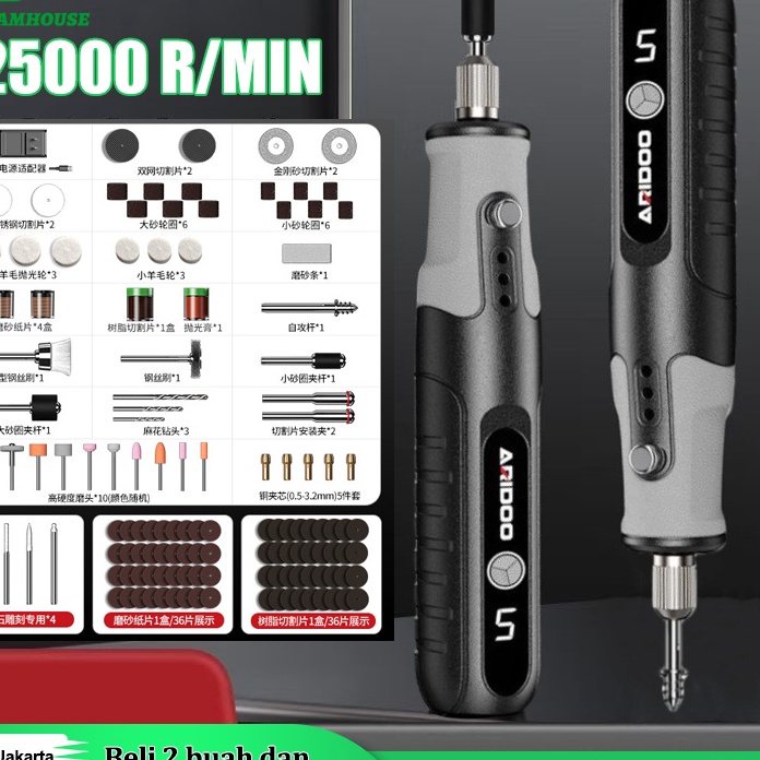 Gila 134pcs Gerenda listrik 18M M Drill Electric Engraver Grinder Gerinda Electrik Listrik  Alat Uki