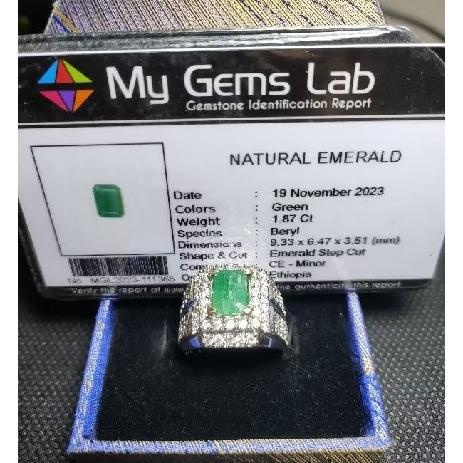 Aksesoris Cincin Natural Emerald Zamrud Ethiopia (MGL)