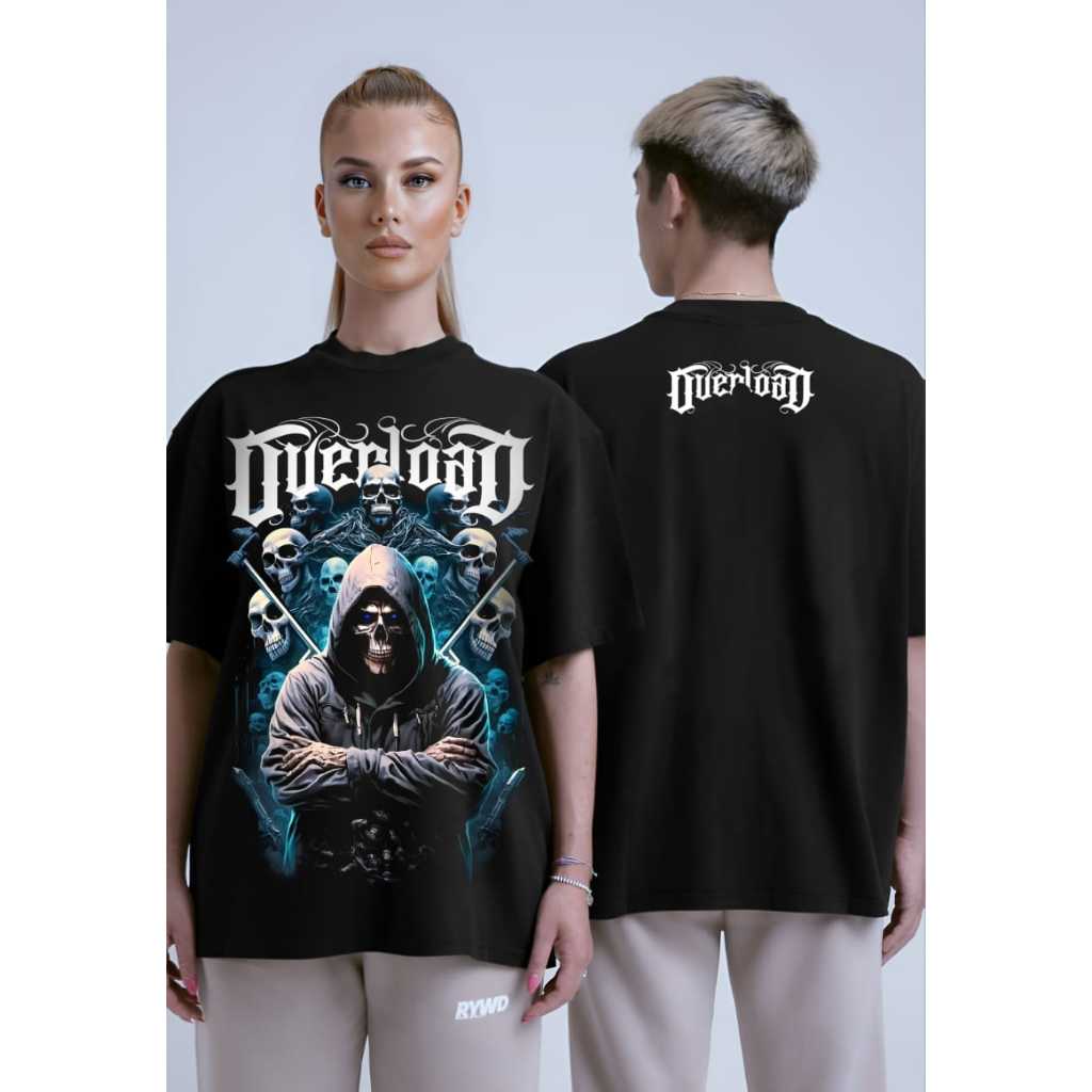 Kaos Oversize Tengkorak Pria Ouerload Baju Kaos Distro Tengkorak Unisex Pria Wanita Ronwe Store
