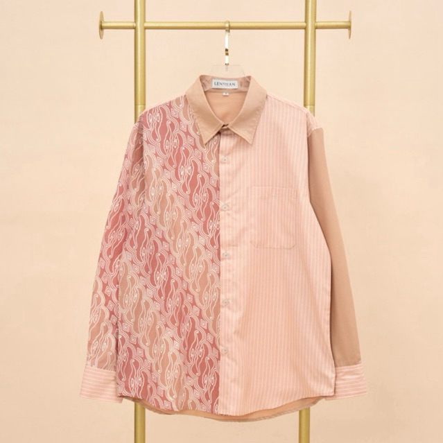Kemeja Batik Pria ARIES Cream Tangan Panjang