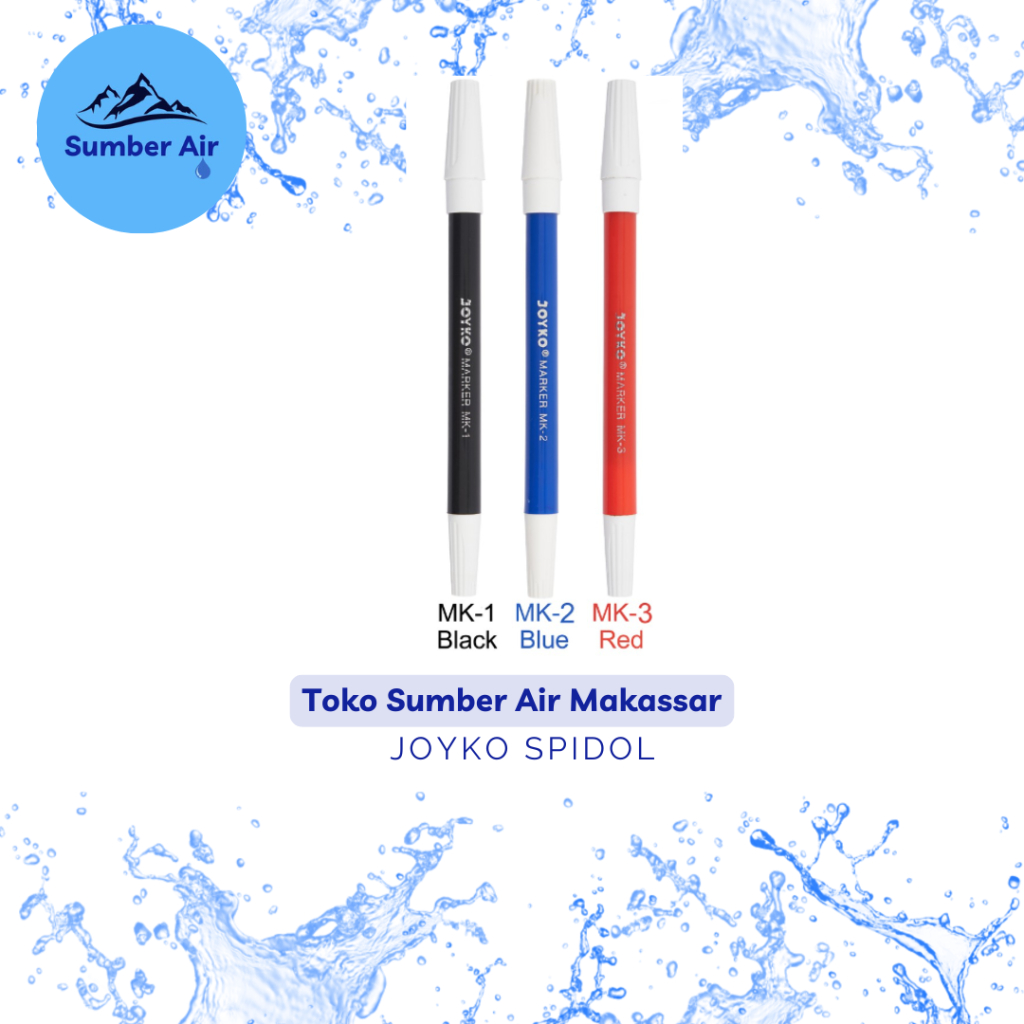 

Joyko Spidol Marker Penanda MK-1 MK-2 MK-3 Hitam Biru Merah