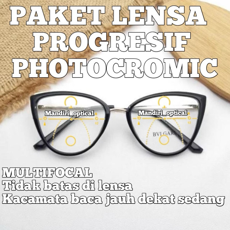 [ TERMURAH ] Kacamata Baca Progresif Photocromic Antiradiasi Wanita CAT EYE | Kacamata Baca Dan Jala