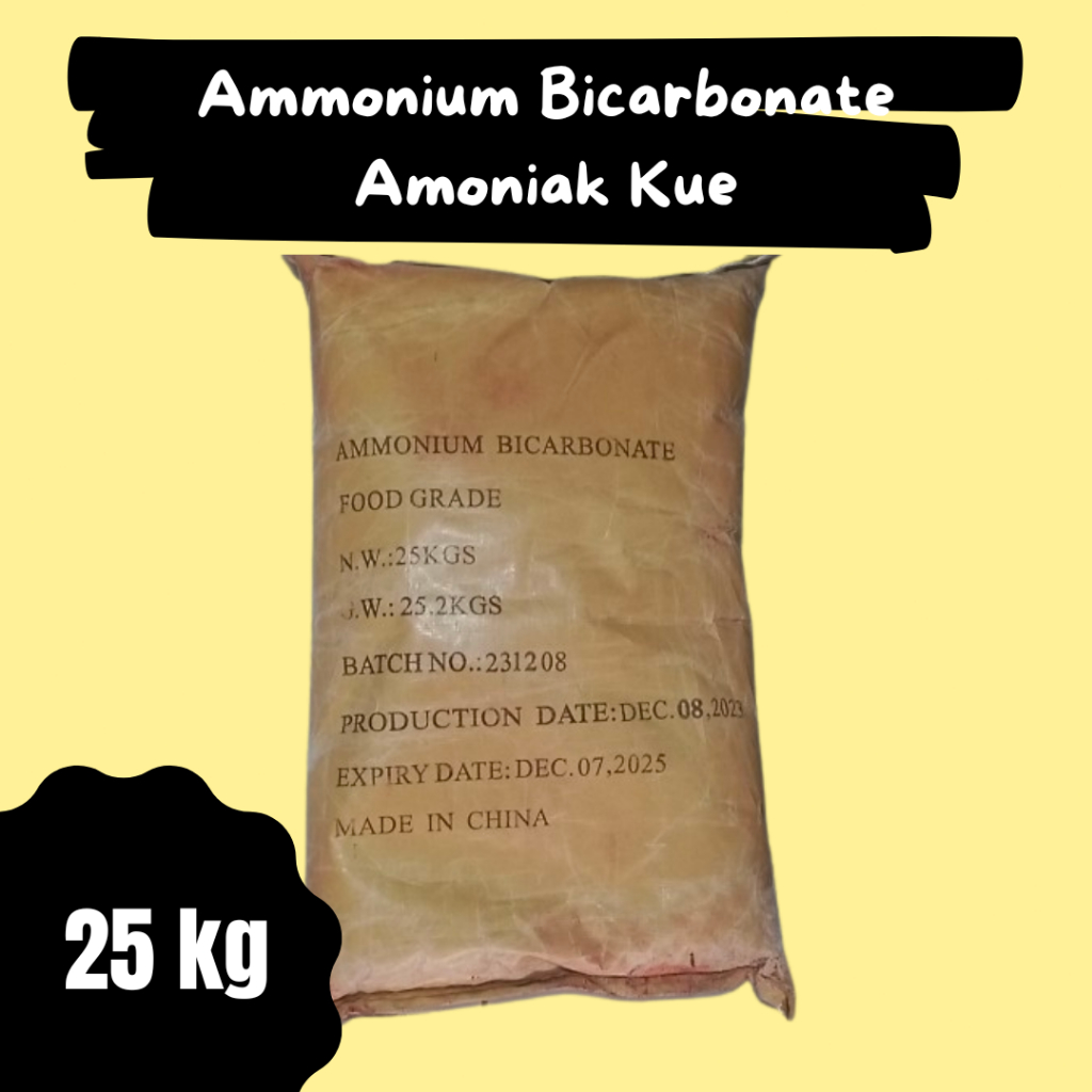 

Amoniak Kue Ammonium Bicarbonate 25 kg Food Grade Halal / Amoniak Kue