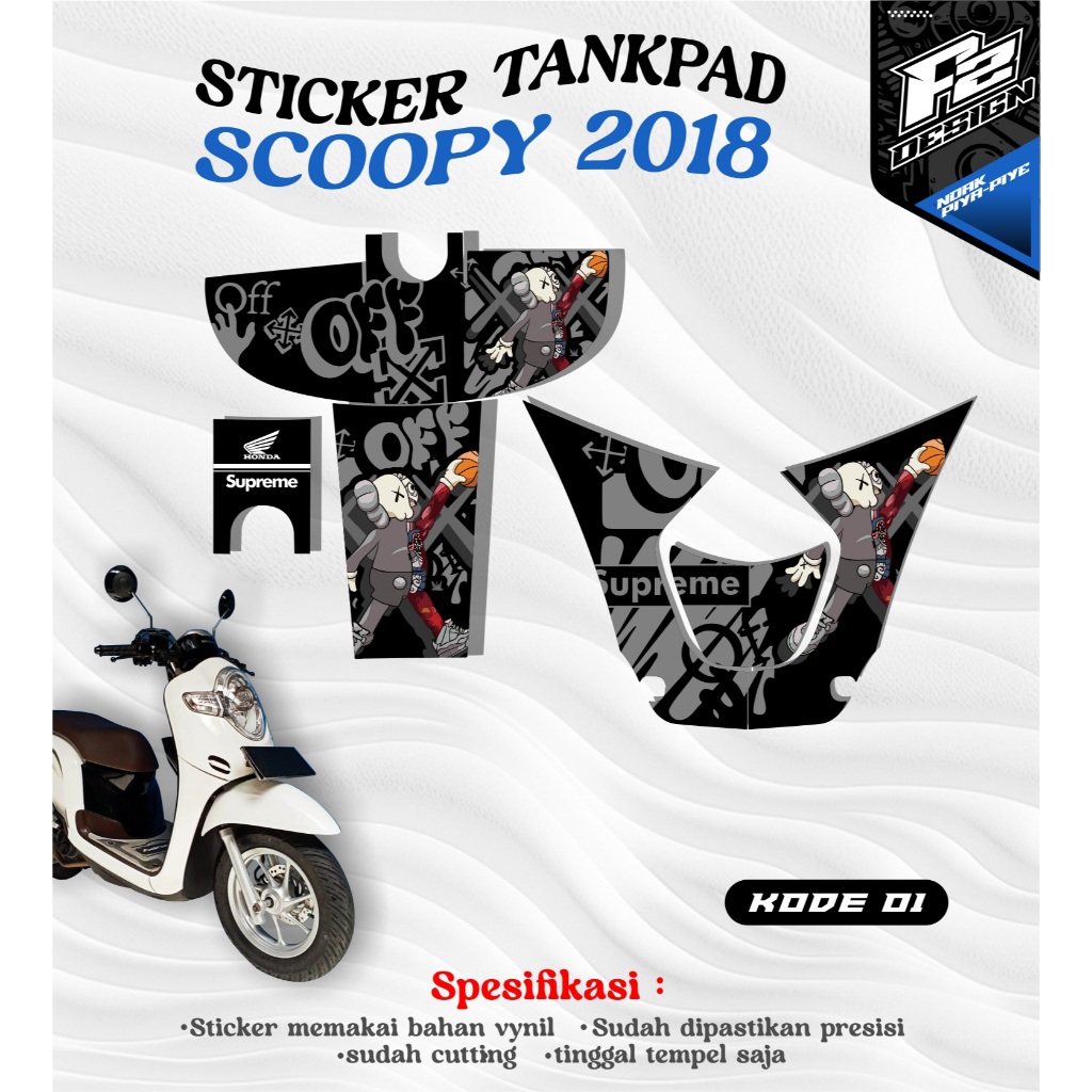 STRIPING SCOOPY 2018 PELINDUNG DASHBOARD - TANKPAD - DECKPAD SCOOPY 2018 - BODY PROTECTOR DECK PAD C