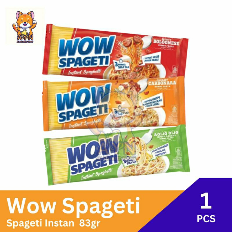 

Wow Spageti Spaghetti Instan Aglio Olio / Creamy Carbonara / Meaty Bolognese