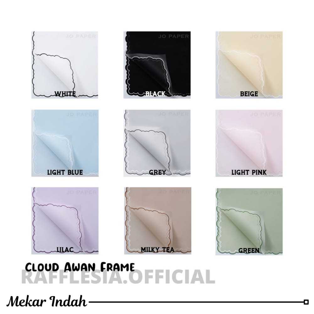 

[5 LEMBAR] Flower Wrapping Paper Varian List Cloud Awan Frame Transparan Kertas Buket Bunga Cellophane Florist Kertas Kado