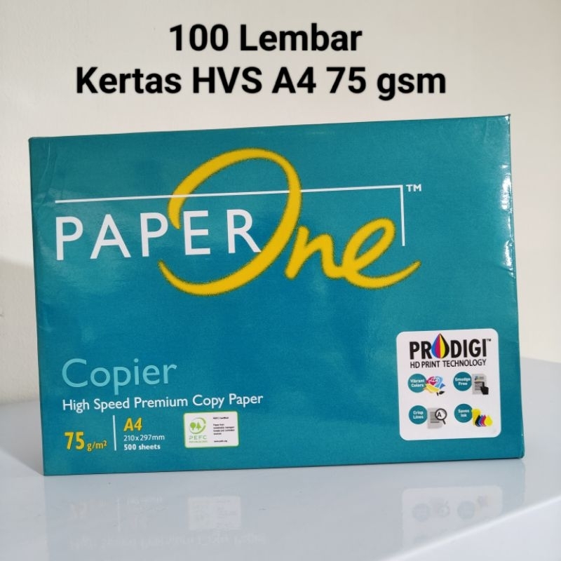 

100 Lembar Kertas HVS A4 75 gsm