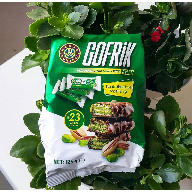 

gofrik 125gram 1 pack isi 10pcs rasa pistachio asli turki siap kirim
