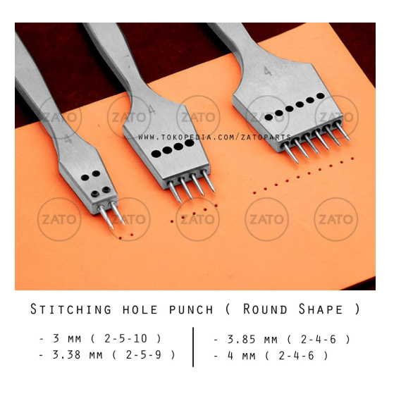 

Zato Stitching hole punch ( Round Shape ) SET - leather tools