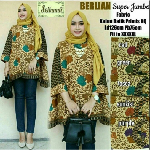 Blouse Tunik Batik Wanita Modern - Batik Kerja Wanita