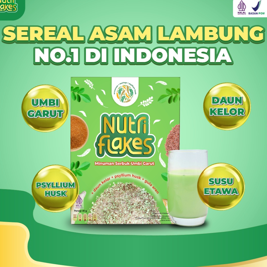 

Nutriflakes Sereal Umbi Garut Asam Lambung Original 1 Box