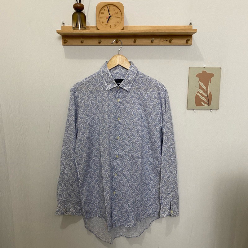 kemeja panjang pria ZARA MAN original kondisi bagus size XL motif