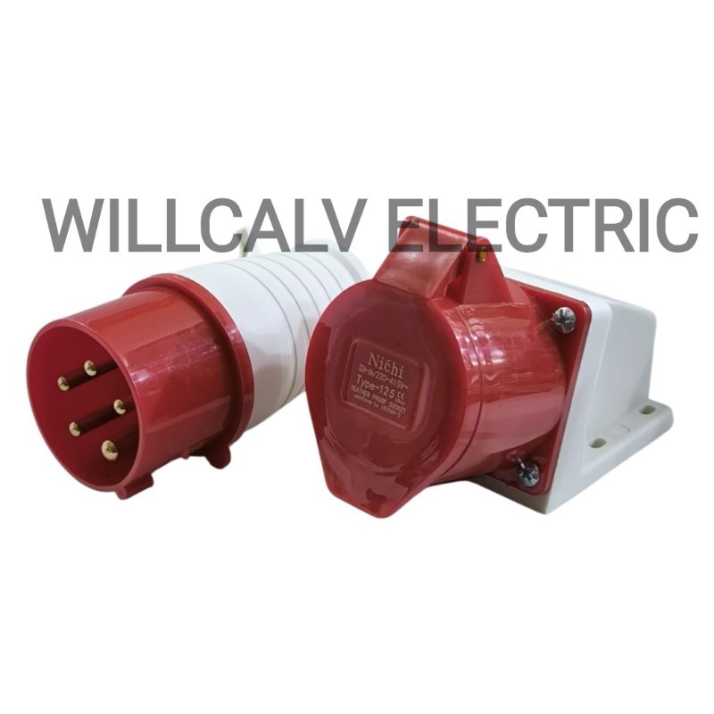 Nichi stop kontak 3 pas 5 pin 32A / Industrial plug socket 5 pin 32A