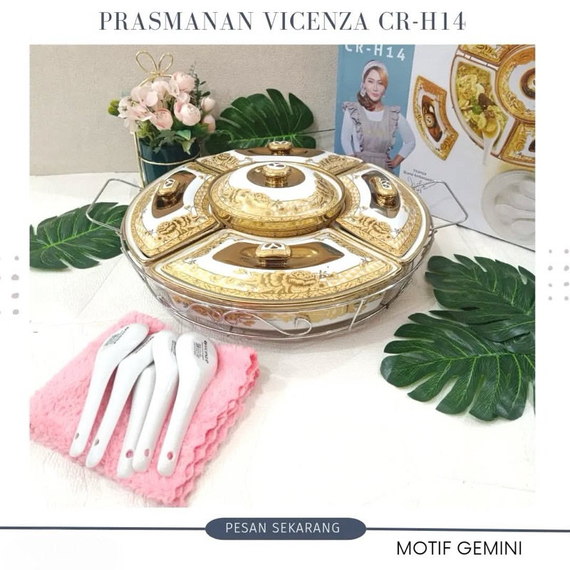Vicenza CRH14 Prasmanan Keramik 14” Putar Motif Gemini