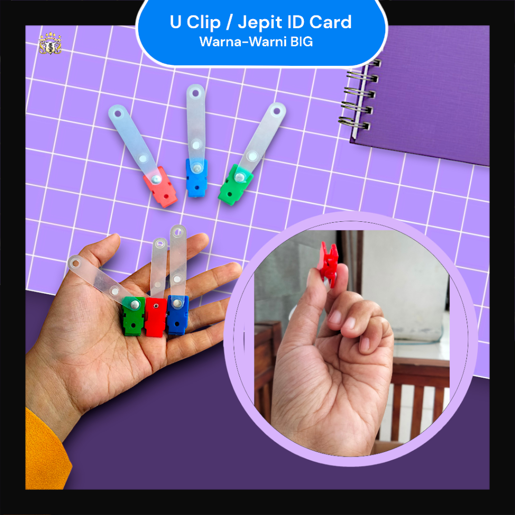 

U Clip BIG / Jepitan Id Card Plastik Warna - Warni Serbaguna