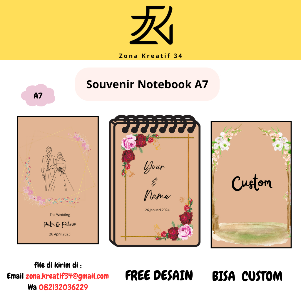 

Souvenir Notebook A7 Kertas Kraft/Souvenir Pernikahan/Souvenir Event/Souvenir Notebook A7 Custom