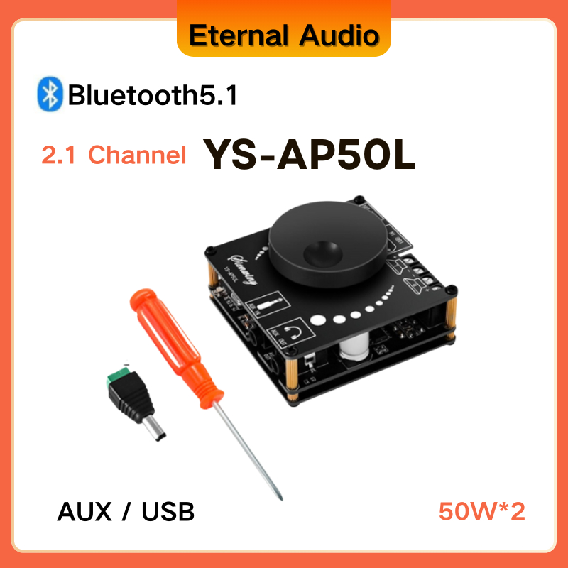 YS-AP50L  Amplifier Stereo Digital Mini Modul Papan Daya Audio Speaker AMP AUX APP  50W * 2 Kompatib