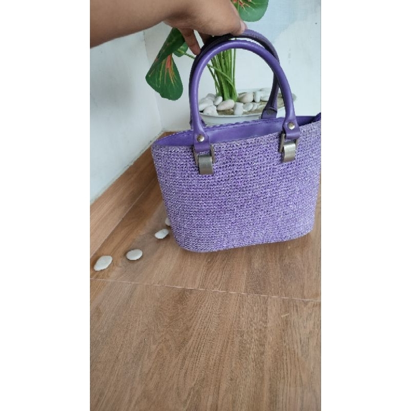 pl tas tangan pl tas rajut ungu