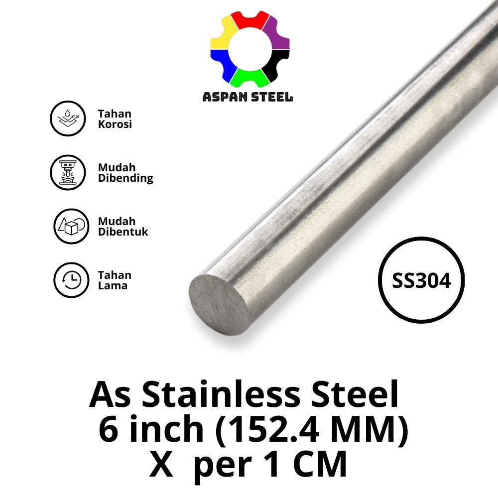 As 152.4mm (6 inch) stainless steel 304