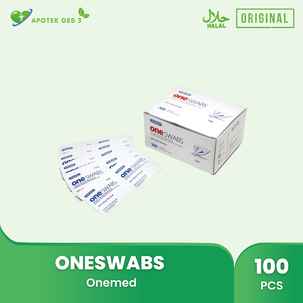 ALKOHOL SWAB (ONE SWABS ) 2 ply isi 100 PCS